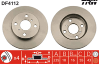 [DF4112] TRW Диск тормозной передний  комплект 2 шт.