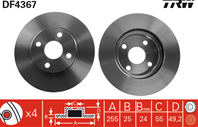 [DF4367] TRW Диск тормозной передний комплект из 2-х шт.