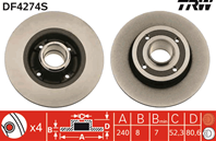 [DF4274S] TRW Диск тормозной