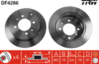 [DF4286] TRW Диск тормозной задний