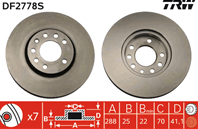 DF2778S_диск тормозной передний! Opel Vectra  Saa