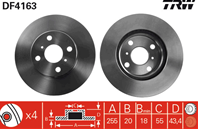 [DF4163] TRW ДИСК ТОРМОЗНОЙ ПЕР. ВЕНТ TO