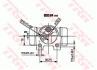 BWF119_=101-427=K20102 [33434374] !раб. торм. цил. л. Volvo 440/460 без ABS 88&gt