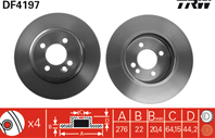 DF4197_диск тормозной передний! Rover Mini One/Cooper 1.6/1.4D 01&gt