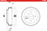 DB4349 барабан тормозной! Nissan Almera N16/Classic 1.5 00&gt