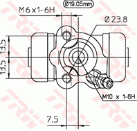 BWD267_=101-670=K19021 [4757020060] !раб. торм. цил. л. Toyota Carina E 1 3-2 0