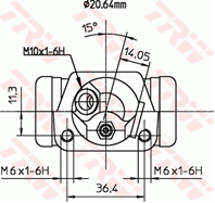 BWF191_=K2041=101-605=05-83037-SX [6808555] !задн. торм. цил. Ford Mondeo с ABS