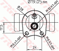 Цилиндр тормозной задний OPEL Kadett E TRW