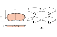 Колодки передние nissan qashqai ii (j11  j11_) 2013- gdb3622