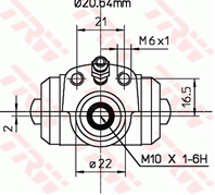 BWF295_=101-706=K20170 [6U0611053] !задн. торм. цил. Skoda Felicia 1. 3/1. 6/1.