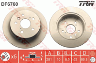 Диск тормозной зад CAMRY (ASV50) 281х10