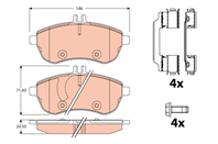 Колодки передние mercedes w204 10/13- gdb2056