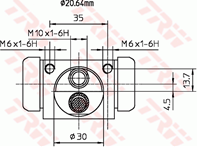 TRW BWF318 Цилиндр торм.раб.FORD FOCUS/TRANSIT CONNECT 1.4-2.0 04-