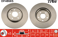 [DF4866S] TRW Диск тормозной передний
