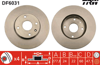 [DF6031] TRW ДИСК ТОРМОЗНОЙ ПЕР ВЕНТ EPI