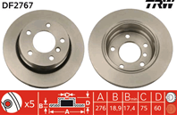 [DF2767] TRW Диск тормозной  комплект из 2-х шт