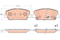 TRW GDB3582 Колодки тормозные HYUNDAI i30/ELANTRA 11-/CEED R16 12- передние