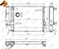 NRF 53852_радиатор системы охлаждения! АКПП BMW E34 2.0-2.5 88&gt