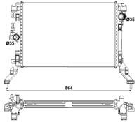 Радиатор охлаждения RENAULT LAGUNA 08-, LAGUNA III 07-,