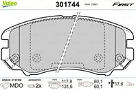 Колодки тормозные дисковые передние 301744 от фирмы VALEO