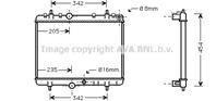 AVA PEA2218_радиатор системы охлаждения! Peugeot 307 2.0HDiFAP 01-02