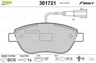 Колодки тормозные дисковые передние 301721 от компании VALEO