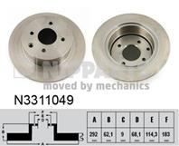 N3311049_диск тормозной задний! nissan tiida/cube