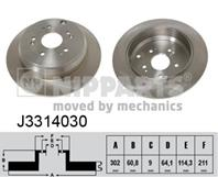 J3314030_диск тормозной задний! honda cr-v 2.0i/2