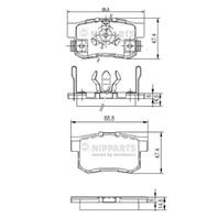 NIPPARTS J3614017 Колодки тормозные HONDA ACCORD 90-/CIVIC 97-/CR-V II/FR-V/PRELUDE 92-00 задние