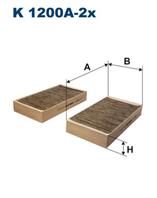 FILTRON K 1200A-2x Фильтр салона MB W164/W251 угольный (упак.2шт.)