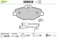 Колодки тормозные дисковые передние 598638 от фирмы VALEO