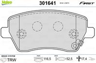 Колодки тормозные дисковые передние 301641 от фирмы VALEO