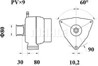 Генератор 28v  110a  шкив d 80mm  mercedes