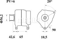 Генератор MAHLE MG408 AAK5360 для CITROEN XANTIA, PEUGEOT BOXER, аналоги 9607641