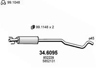 Резонатор глушителя средний OPEL ASTRA G 1.2 16V 2