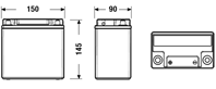 Аккумулятор Start-Stop Auxiliary 12V 14Ah 200A 150x90x145 ETN1 Малый конус клемы Крепление B00