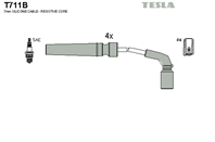 [t711b] tesla комплект проводов зажигани