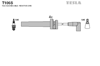 T 106s провода в/в siber   дв chrysler ( silicone premium )