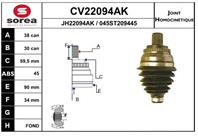 Cv22094ak_шрус наружный к-кт! 38x30 abs 45 audi 1