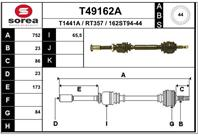 T49162a привод правый! 752mm abs renault megane 1.9dci 01&gt