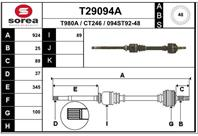 T29094a_привод правый! 924mm abs citroen xantia 2