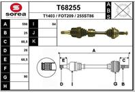 T68255_привод левый! 598mm Ford Escort 1.8TD 95&gt