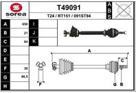 T49091_привод левый! 650mm renault 21 1.4-1.9/d j