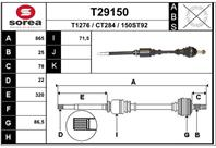 T29150 привод правый! 865mm peugeot partner  citroen berlingo 1.1/1.4 ma 96&gt