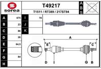 T49217_привод левый! 675mm renault megane ii 1.6