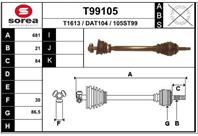 T99105_привод левый! 682mm Dacia Logan 1.4-1.6i 0