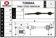 T29084A_привод правый! 942mm ABS Peugeot 806  Cit