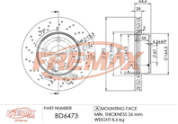 Тормозной диск, PERFORATED Передний Mb C Kl 07 Mercedes C 180, C200, C220, C230(295х64,5)