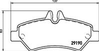 Колодки тормозные 29190 mb sprinter (903/906)  vw crafter