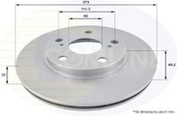 ДИСК ТОРМ TOY AURIS COROLLA 1.33-1.8 1.4D-4D 07- ПЕР ВЕНТ 5 ОТВ 273X26 (С ПОКРЫТИЕМ)